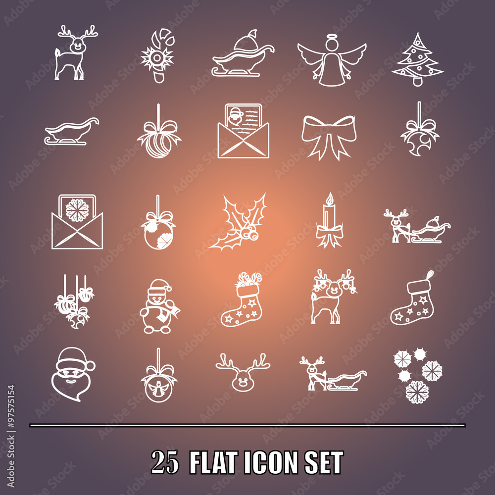 Set of twenty five Christmas icons web and mobile Set of twenty five Christmas icons web and mobile