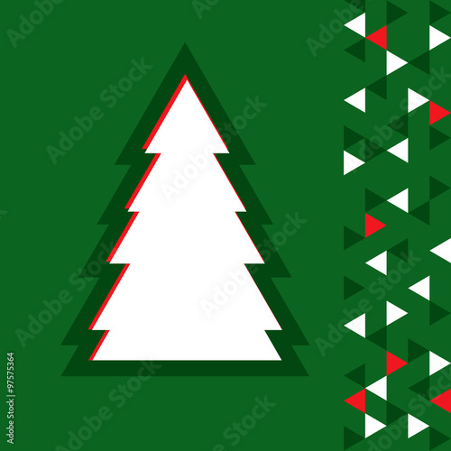 simple christmas tree - vector illustration