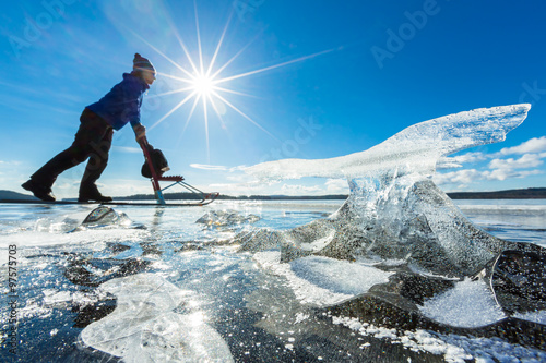 Woman on ice