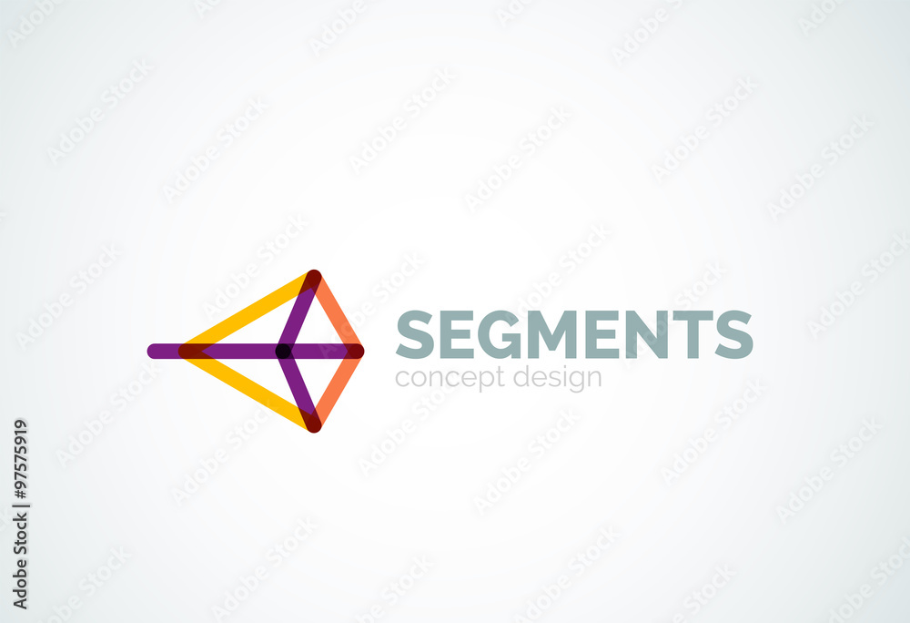 Vector outline minimal abstract geometric logo Vector outline minimal abstract geometric logo