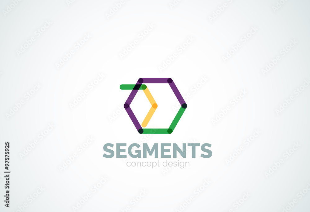 Fototapeta premium Vector outline minimal abstract geometric logo