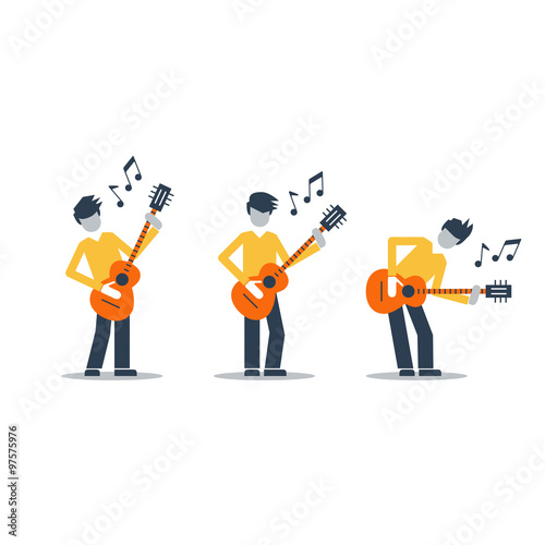 Music band performance. Bright attractive illustration for a cover or poster.