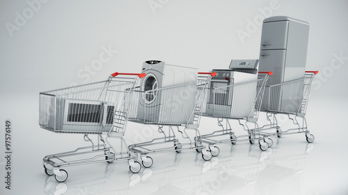 Fotografie Home appliances in the shopping cart