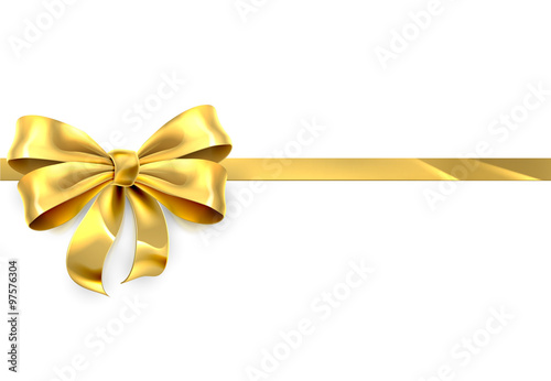 Gold Bow Ribbon Gift Backgr...