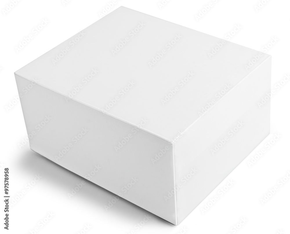 Blank box on white isolated background Blank box on white isolated background