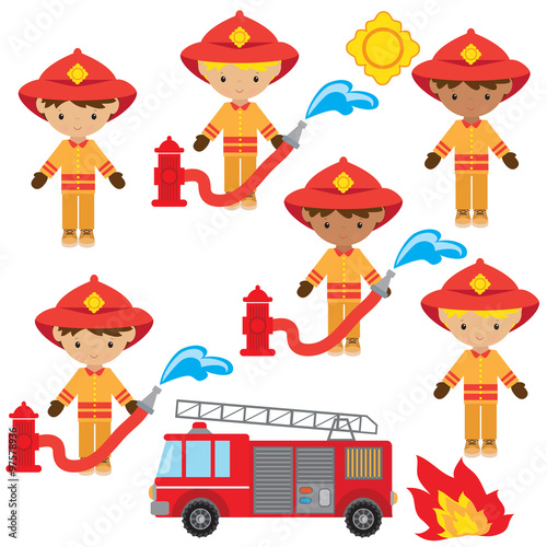 Firefighter vector illustration