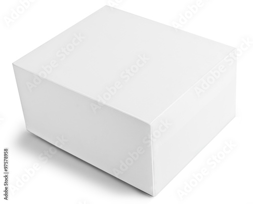 Blank box on white isolated background