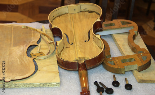 Wooden parts violins photo