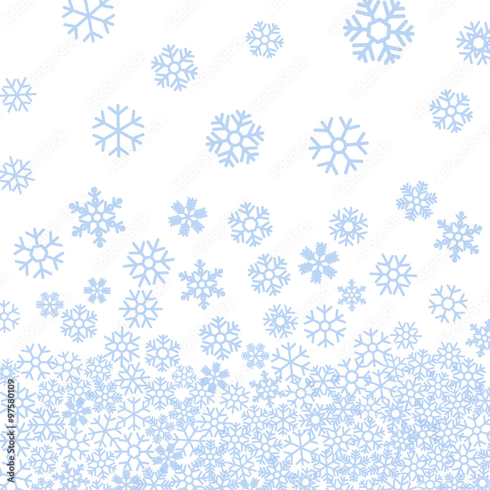 Abstract pattern of blue falling snowflakes. Abstract pattern of blue falling snowflakes.