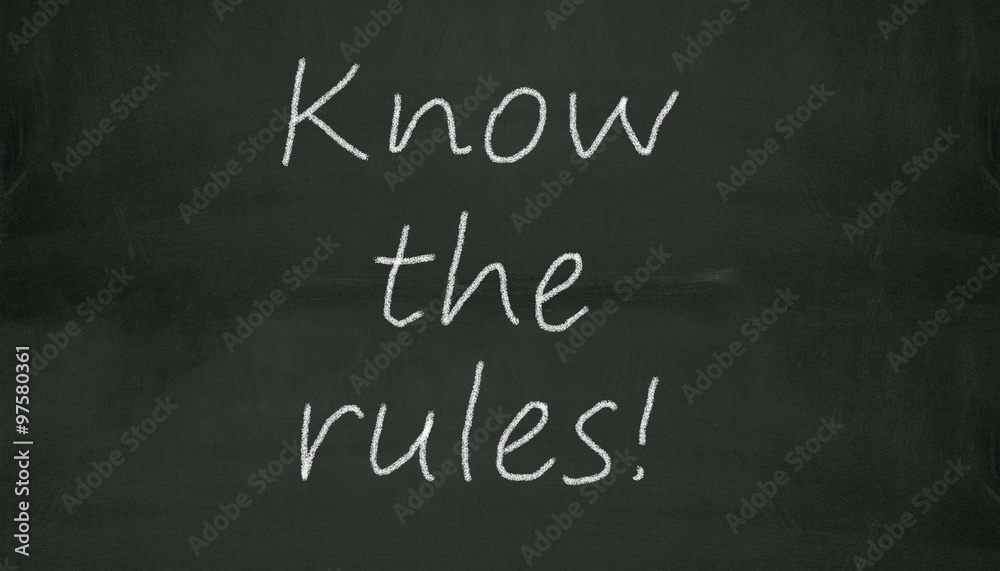 chalkboard know the rules illustration chalkboard know the rules illustration