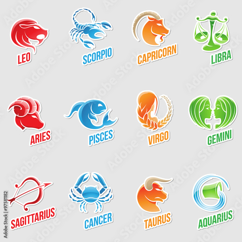 Zodiac Star Signs Sticker Designs