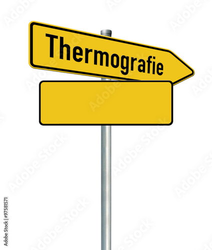 Thermografie 10 / Schild Wegweiser mit Textfreiraum