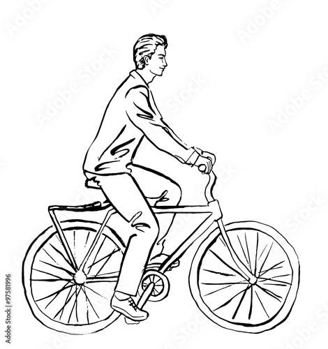 woman in dress on bicycle