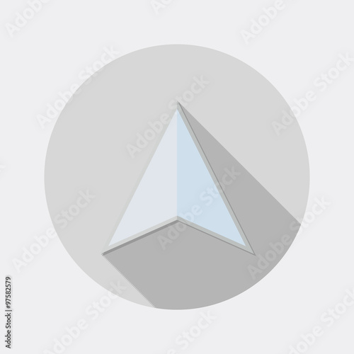 Flat design map pointer arrow icon with long shadow