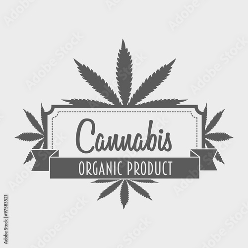 Vector cannabis emblem, badge or logotype concept.