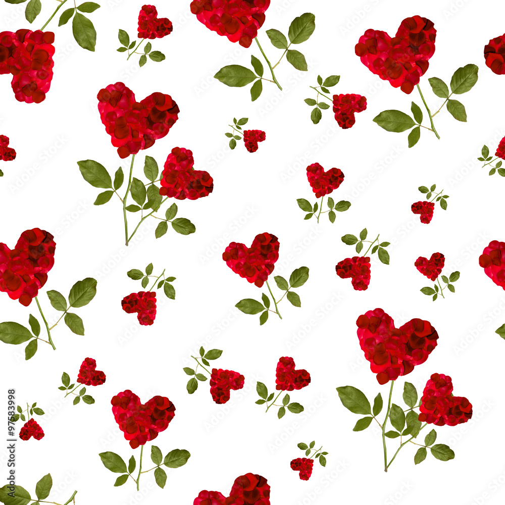 seamless pattern red heart rose petals seamless pattern red heart rose petals