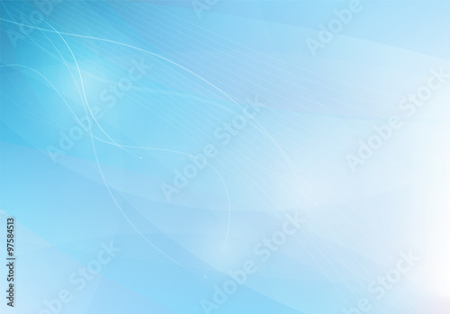 Blue abstrack background with lines waves, vector