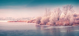 Panorama of the frozen pond