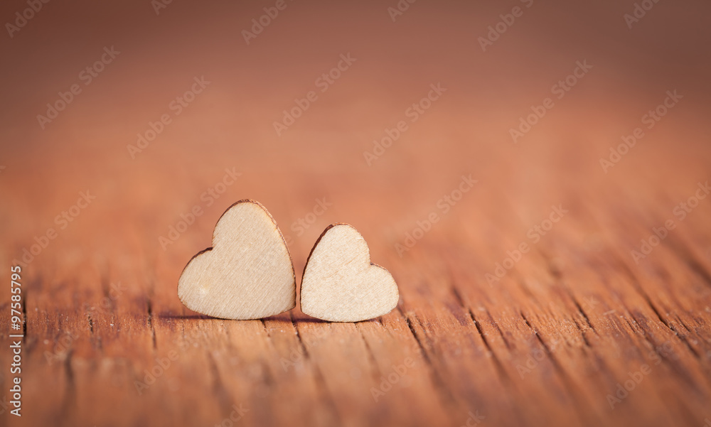 Fototapeta premium the small wooden hearts