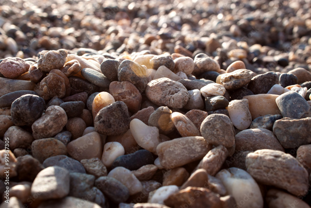 Abstract background with small smooth river pebbles Abstract background with small smooth river pebbles