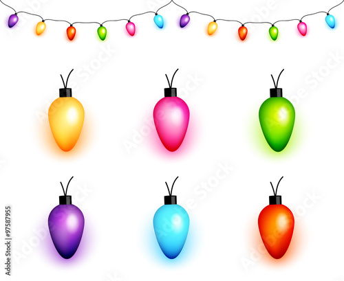 Colorful Christmas light bulbs