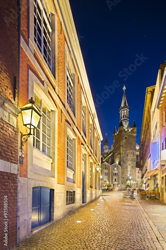 Aachen Town Hall At Night  Germany