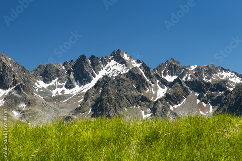 Juicy Grass And Mountain Range