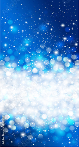 Shiny blue christmas winter snowflake vintage background
