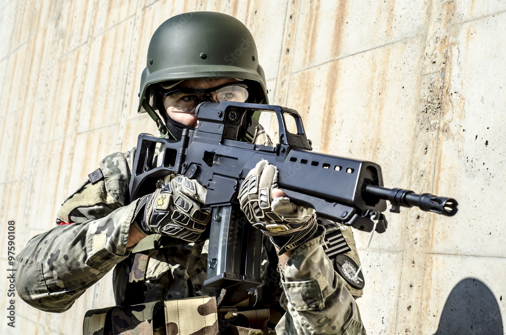 Fototapeta premium Sniper point target wall background