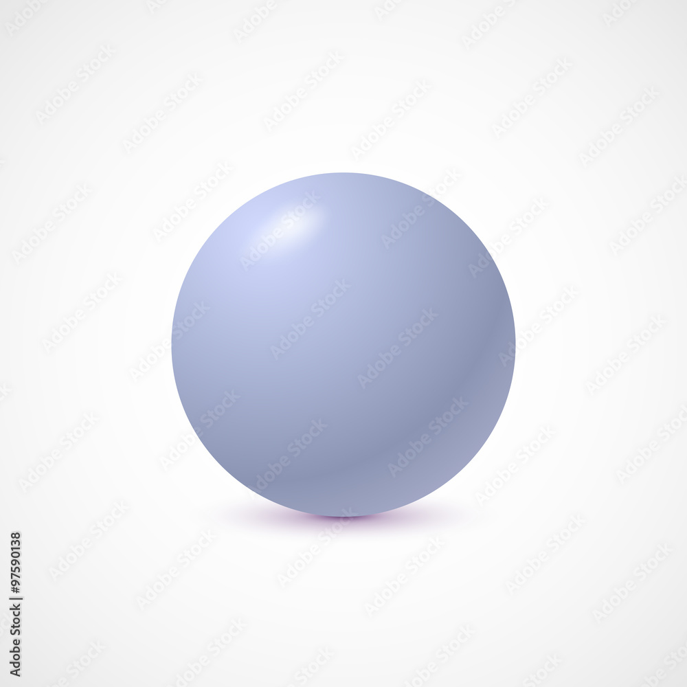 Purple ball on white background. Vector illustration