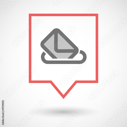 Isolated tooltip line art icon with  a ballot box