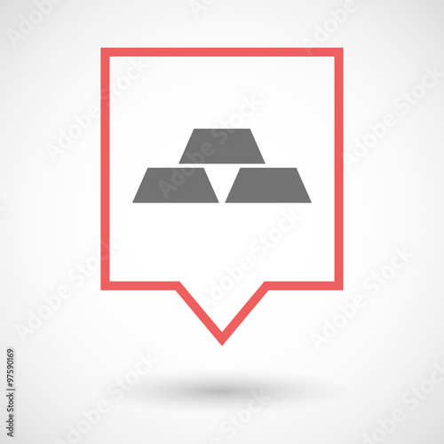 Isolated tooltip line art icon with three gold bullions