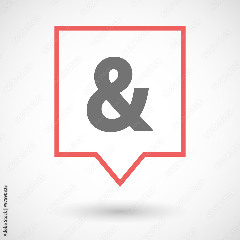 Isolated tooltip line art icon with an ampersand Isolated tooltip line art icon with an ampersand