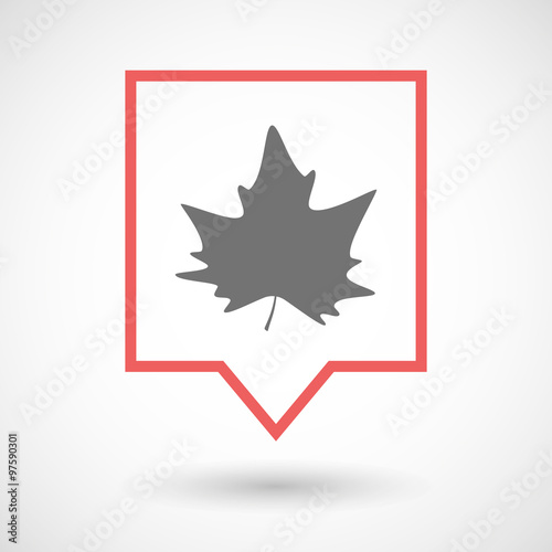 Isolated tooltip line art icon with an autumn leaf tree