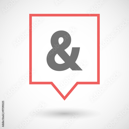 Isolated tooltip line art icon with an ampersand