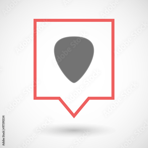Isolated tooltip line art icon with a plectrum