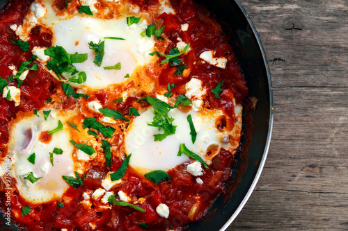 Photos Fresh Eggs poached in Pan