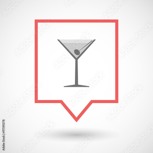 Isolated tooltip line art icon with a cocktail glass