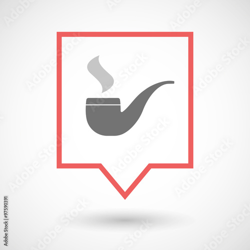 Isolated tooltip line art icon with a smoking pipe