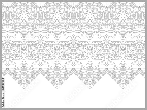 unique coloring book page for adults - flower paisley design