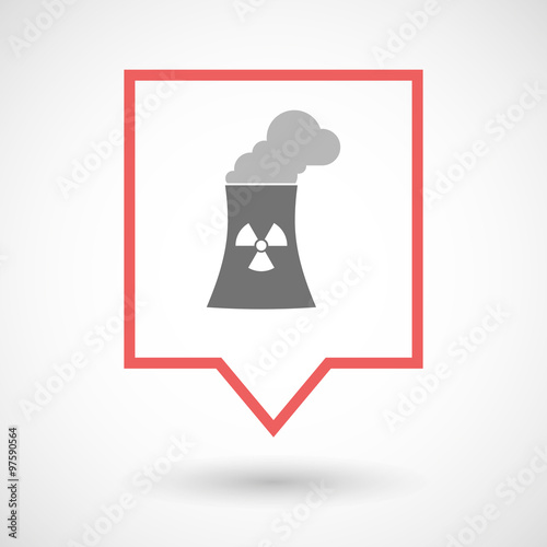 Isolated tooltip line art icon with a nuclear power station