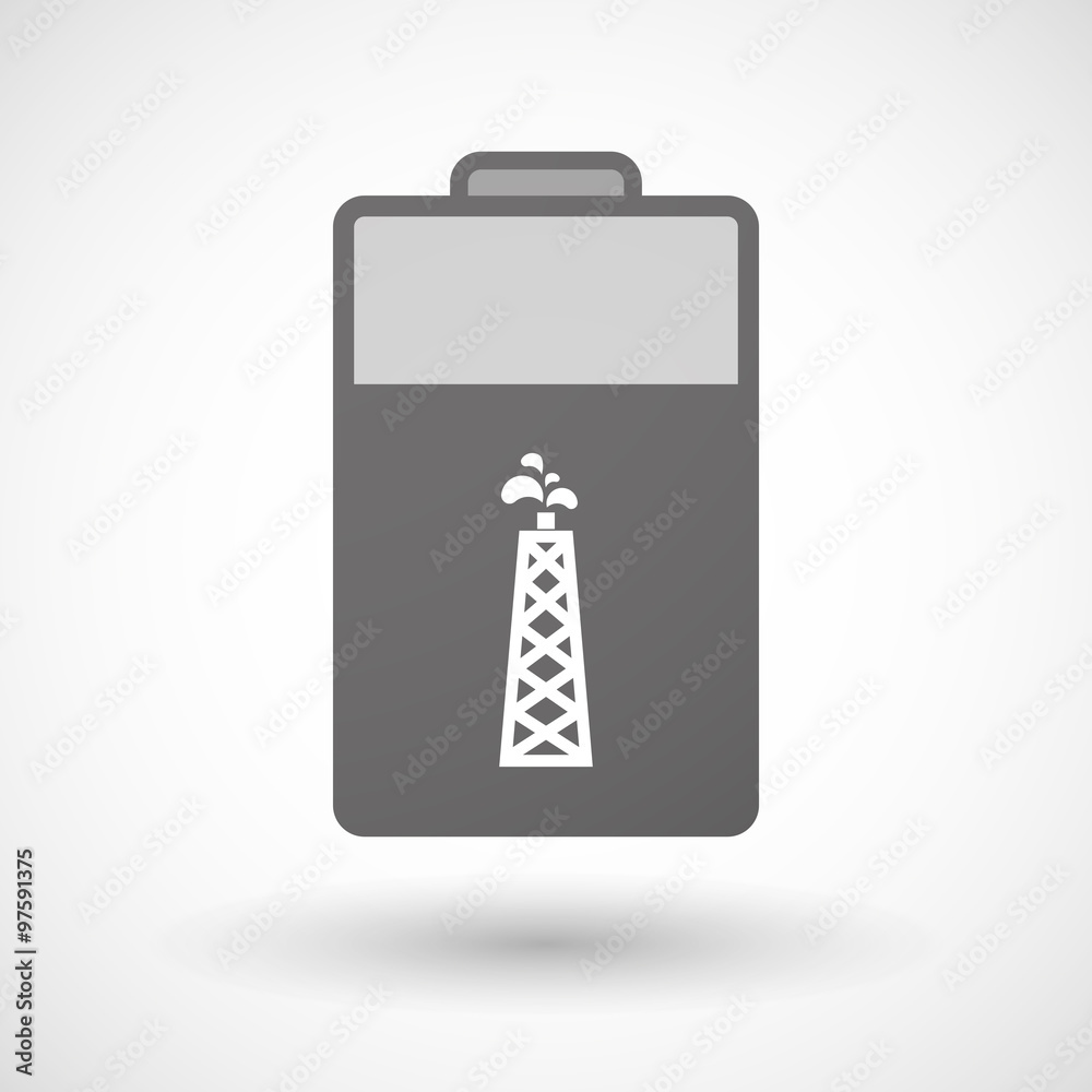 Fototapeta premium Isolated battery icon with an oil tower