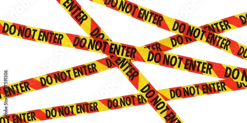 Red and Yellow Striped DO NOT ENTER Barrier Tape Background