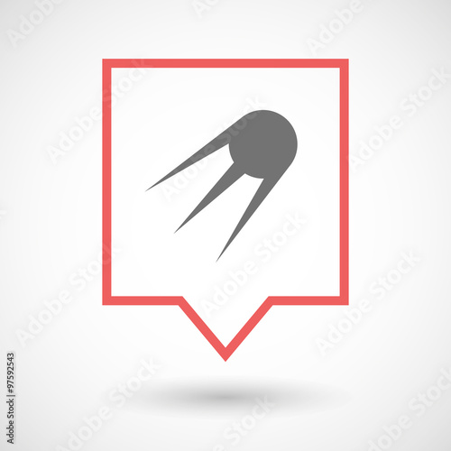 Isolated tooltip line art icon with a vintage satellite