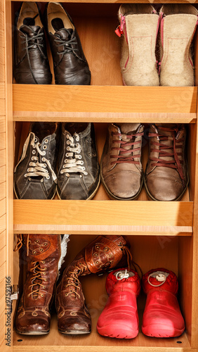 Shoes on shelves