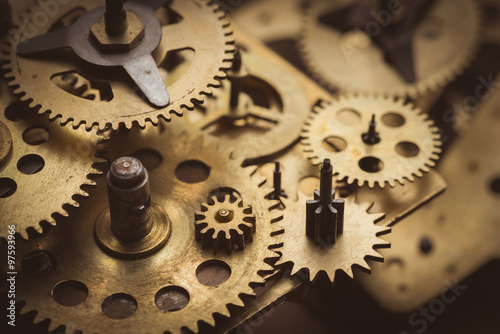 Cuadro en lienzo Gears and cogs macro