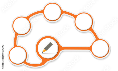 Vector circular text boxes for your text and pencil