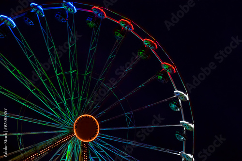 Colourful ferris wheel on Christmas market in Erfurt  Germany.