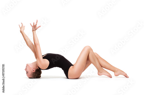 young slender gymnastic woman 