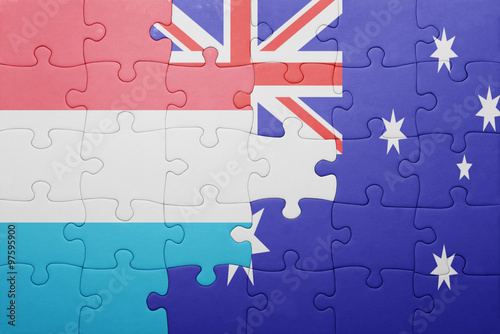 puzzle with the national flag of slovakia and australia